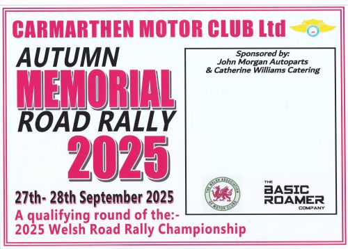 Autumn Memorial Road Rally 2025