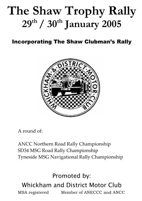 Shaw Trophy Rally 2004