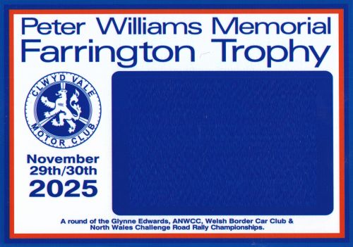 Farrington Trophy Rally 2025