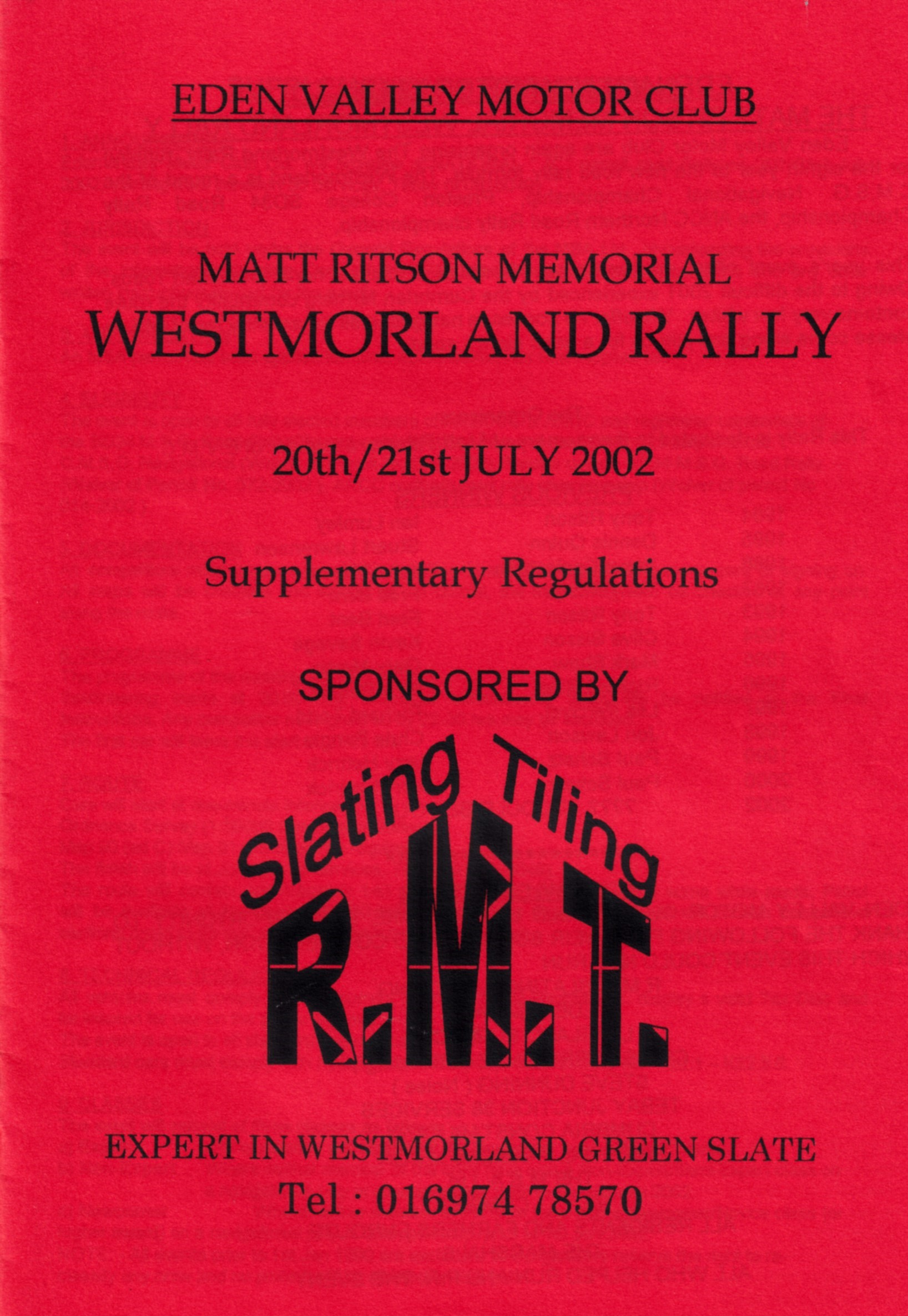 Matt Ritson Memorial Westmorland Rally 2002